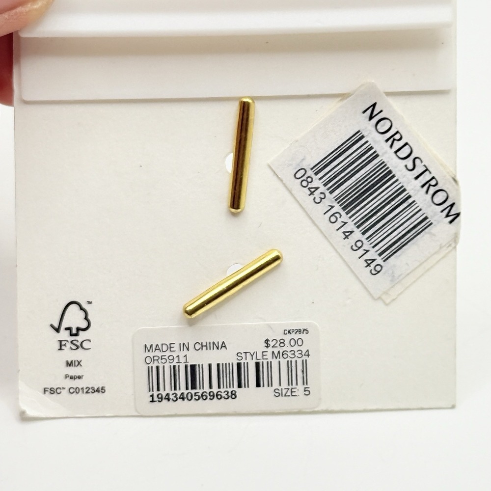 Madewell Gold Tone Ring Stack of 3‎ Incl. 1 Stone - Size 5 NWT - Picture 4 of 5